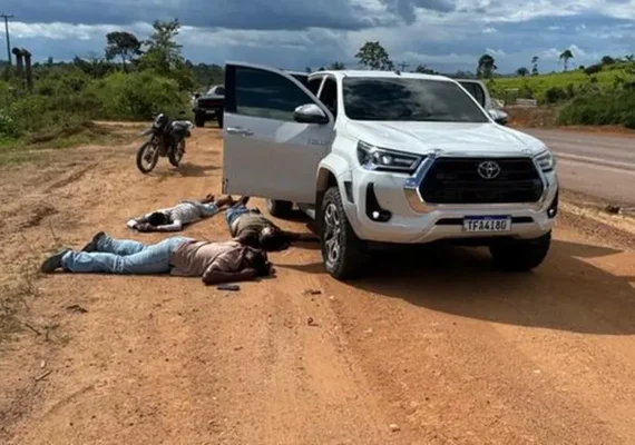 Execução na BR-163: três homens são encontrados mortos ao lado de Hilux