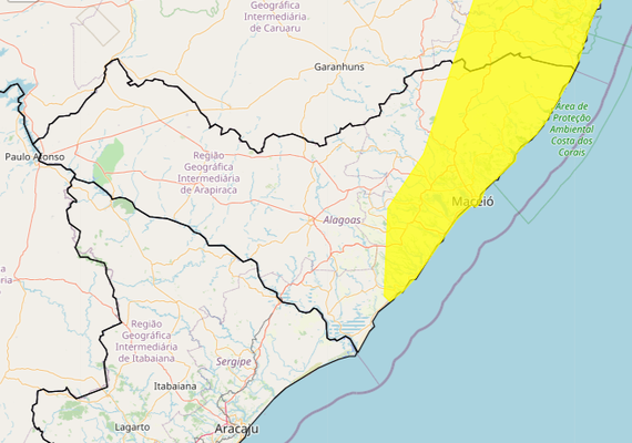 Inmet emite alerta para 38 municípios de AL; confira a lista