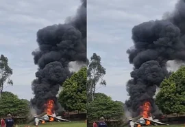 Queda de avião em Marília deixa dois mortos e um ferido grave