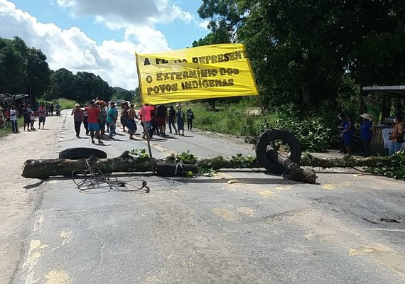 Protesto: Indígenas voltam a fechar rodovia em Joaquim Gomes