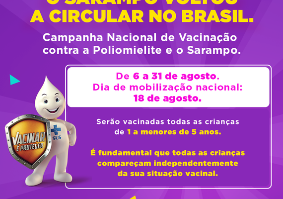 Polio e sarampo: vacina está disponível nos finais de semana