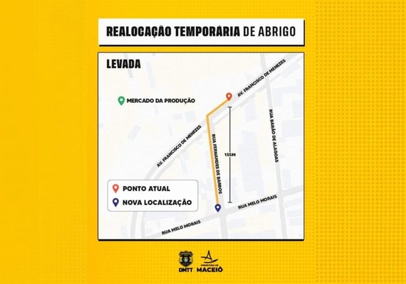 Ponto de ônibus da Levada será realocado por obras no mercado