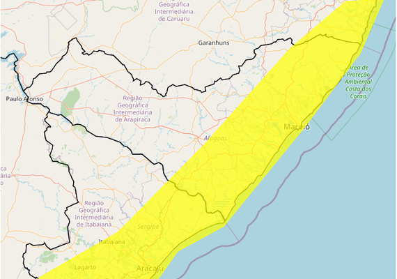 Inmet renova alerta de chuvas intensas para Maceió e mais 58 municípios de AL; ﻿confira a lista