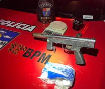 Polícia Militar apreende submetralhadora e prende suspeitos de tráfico em Maceió