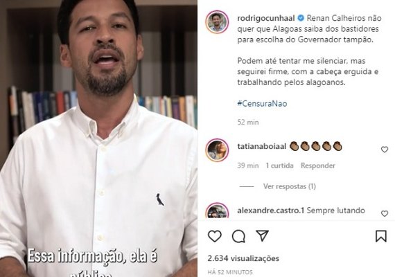 Após decisão judicial, Rodrigo Cunha contra-ataca em novo vídeo
