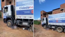 Motociclista morre atropelado por caminhão de lixo em Palmeira dos Índios