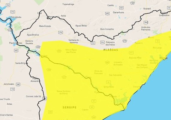 Inmet alerta para baixa umidade do ar em 15 cidades do interior de Alagoas