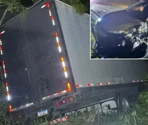 Colisão entre carro e carreta mobiliza Bombeiros em Satuba