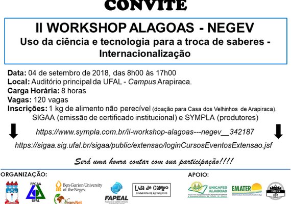Workshop aborda a internacionalização da ciência e tecnologia no Campus Arapiraca