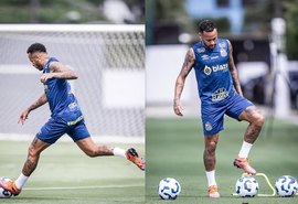 Neymar treina sem proteção na coxa e retorno fica próximo