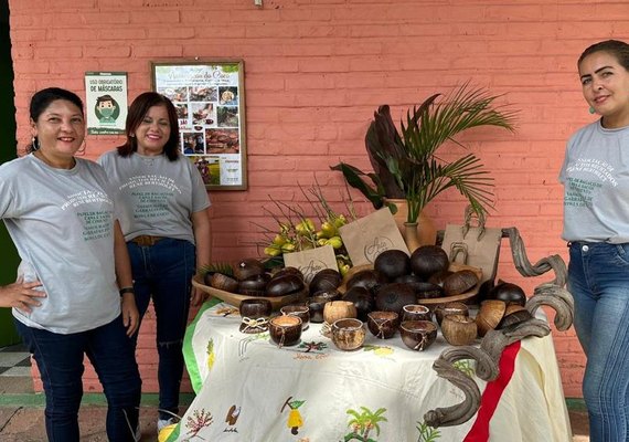 Arte no coco:  projeto gera renda e sustentabilidade em Pindorama