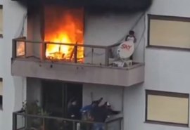 Vídeo: criança é resgatada de apartamento em chamas no RS