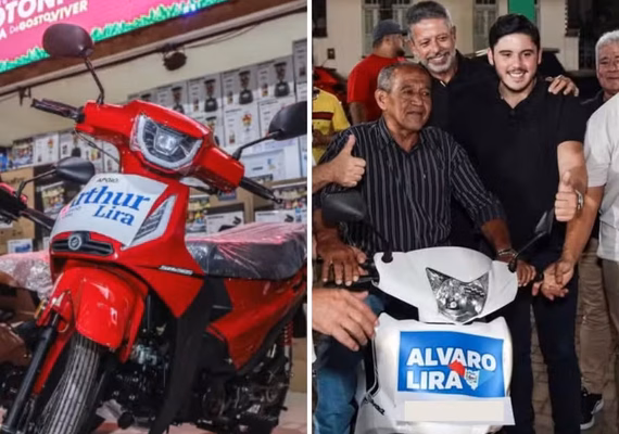 Arthur Lira e filho entregam motos em sorteios de Natal no interior de AL