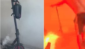 Patinete elétrico pega fogo dentro de residência e assusta casal em Maceió