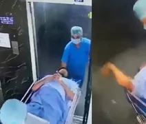 Vídeo de homem sendo 'engolido' por elevador viraliza na internet; veja as imagens