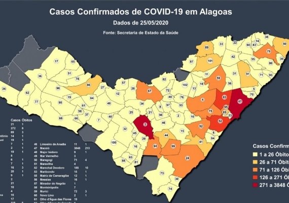 Satuba tem maior taxa de casos de Covid-19 por habitantes