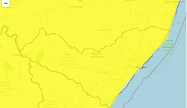 ﻿Inmet renova alerta de chuvas intensas para todo estado de Alagoas