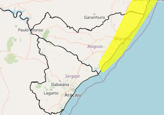 Inmet mantém alerta de chuvas intensas para Maceió e mais 35 municípios até sábado (21); confira a lista