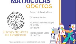 Escola de Artes de Arapiraca está com matrículas abertas; confira os cursos