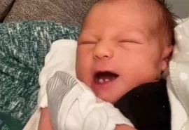 Vídeo: Recém-nascido nasce com três dentes e viraliza nas redes sociais