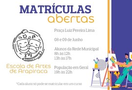 Escola de Artes de Arapiraca está com matrículas abertas; confira os cursos