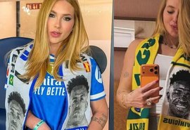 Virginia exibe nova faixa da Seleção dada por Vini Jr. e comenta reação do jogador