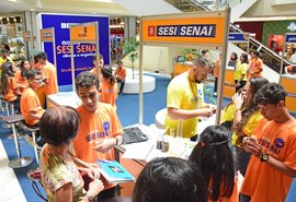 Alunos da Rede Sesi/Senai expõe produção científica em shopping