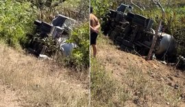 Motorista morre em capotamento de caminhão na AL-145, em Água Branca