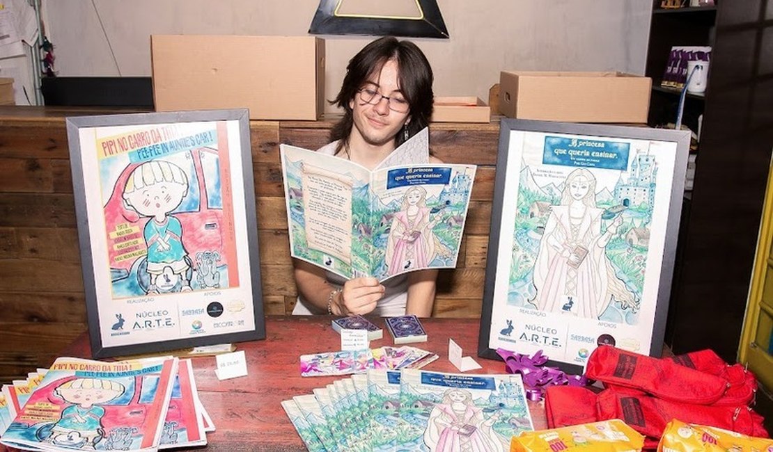 O escritor e artista Giu Cota lança livro infantil bilíngue aos 15 anos
