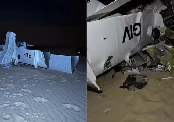 Duas pessoas morrem após avião de pequeno porte cair nos Lençóis Maranhenses