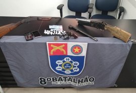 PM apreende seis armas em Maceió, Rio Largo e Pilar