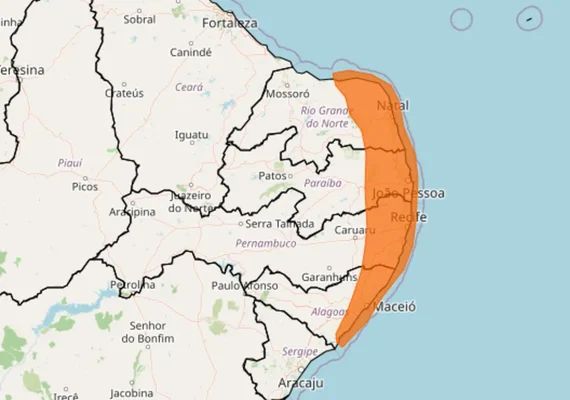 Inmet emite dois alertas de chuvas intensas para Alagoas neste sábado