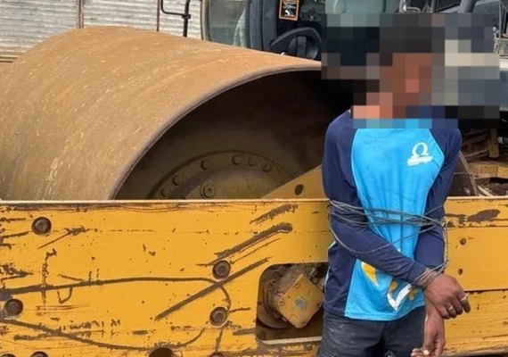 Homem é amarrado por vigilante após tentativa de furto em obra de ciclovia em Arapiraca