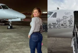 Virginia embarca em jatinho com imagem do ex e faz suspense sobre novo destino