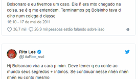 Em tweet antigo, Rita Lee diz que já teve caso com Bolsonaro