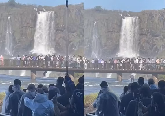 Turista pula nas Cataratas do Iguaçu para recuperar celular perdido
