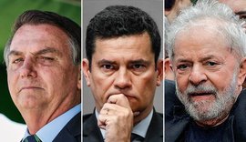 Bolsonaro empata com Lula no 1° turno; Moro supera com folga o petista
