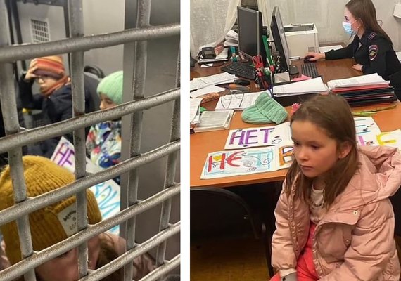 VÍDEO: Crianças que protestavam com flores contra a guerra são presas na Rússia
