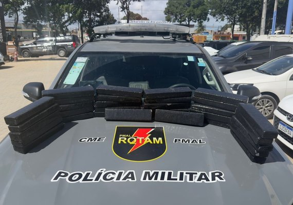 PM prende dois homens e apreende 28 kg de maconha na BR-104