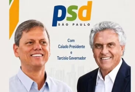 Convite do PSD sugere aliança entre Tarcísio e Caiado em convenção estadual
