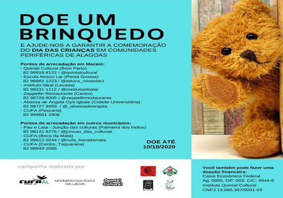 Campanha de arrecadação de brinquedos é realizada em AL