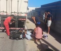 VÍDEO: Acidente entre caminhão e moto deixa feridos na Av. Josefa de Melo