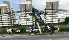 Caminhão atinge poste e deixa avenida parcialmente às escuras em Maceió