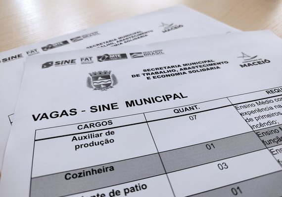 Sine Maceió disponibiliza 60 vagas de emprego a partir desta segunda (25)