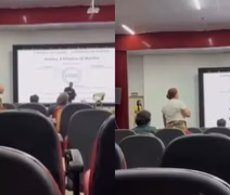 Mulher interrompe palestra para cobrar pensão alimentícia de ex-companheiro