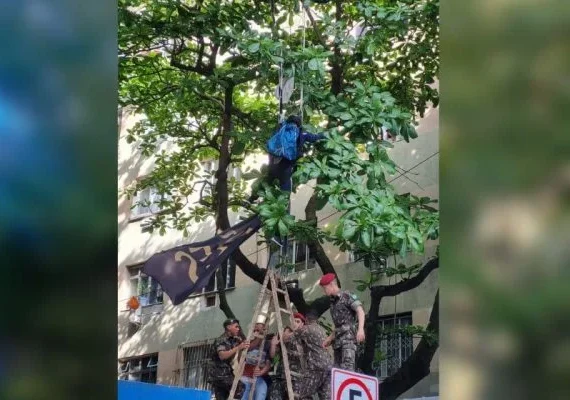 Vídeo: paraquedistas erram trajetos e caem em ruas e árvores no Rio