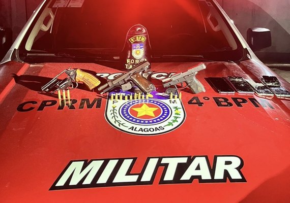 Polícia Militar apreende armas e prende quatro suspeitos de roubo em Maceió