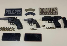 PM apreende três armas de fogo após ter sido recebida a tiros em Delmiro Gouveia