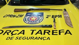 PM apreende armas e recupera veículo roubado em três cidades de Alagoas