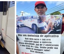 Em Maceió, motorista de aplicativo pede ajuda para consertar carro alugado